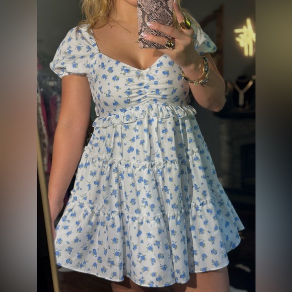 Altar’d State White and Blue Floral Dress - Picture 2 of 5